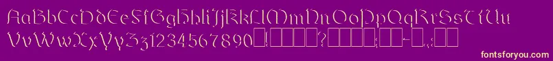 Dundalkembossed Font – Yellow Fonts on Purple Background