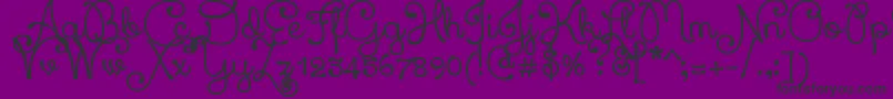XiomaraScript-Schriftart – Schwarze Schriften auf violettem Hintergrund