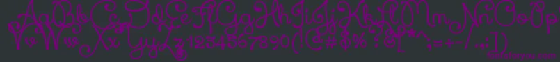 XiomaraScript Font – Purple Fonts on Black Background