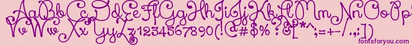 XiomaraScript Font – Purple Fonts on Pink Background