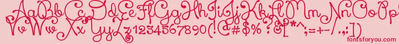 XiomaraScript Font – Red Fonts on Pink Background