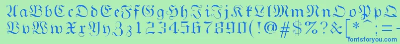 Gothicg Font – Blue Fonts on Green Background