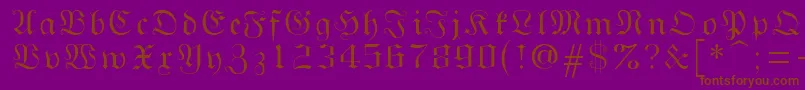 Gothicg-Schriftart – Braune Schriften auf violettem Hintergrund