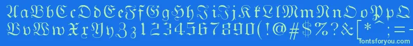 Gothicg Font – Green Fonts on Blue Background