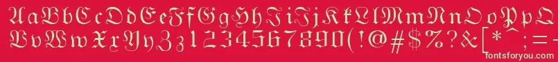 Gothicg Font – Green Fonts on Red Background