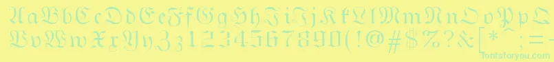 フォントGothicg – 黄色い背景に緑の文字