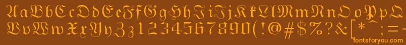 Police Gothicg – polices orange sur fond brun