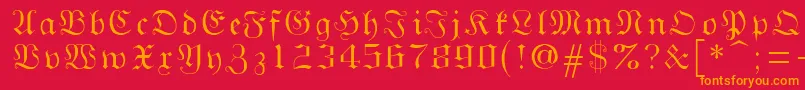 Gothicg Font – Orange Fonts on Red Background
