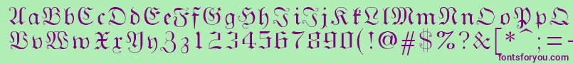 Gothicg Font – Purple Fonts on Green Background