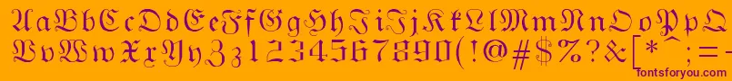 Gothicg Font – Purple Fonts on Orange Background