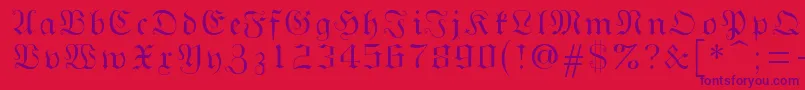 Gothicg Font – Purple Fonts on Red Background