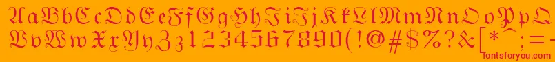 Gothicg Font – Red Fonts on Orange Background