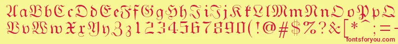 Gothicg Font – Red Fonts on Yellow Background