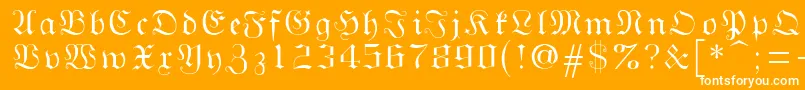 Gothicg Font – White Fonts on Orange Background