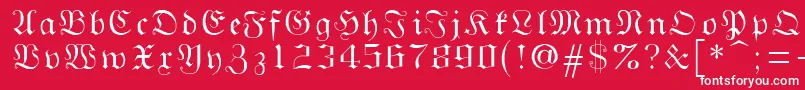 Gothicg Font – White Fonts on Red Background