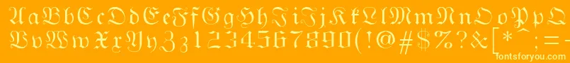 Gothicg Font – Yellow Fonts on Orange Background