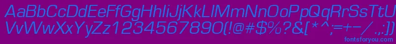 Weitere Informationen zur EurO-Schriftart EurO-Schriftart – Blaue Schriften auf violettem Hintergrund