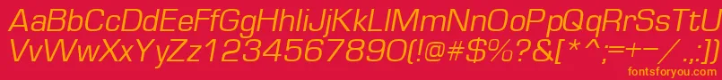 Weitere Informationen zur EurO-Schriftart EurO-Schriftart – Orangefarbene Schriften auf rotem Hintergrund