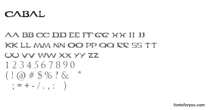 A fonte Cabal – alfabeto, números, caracteres especiais
