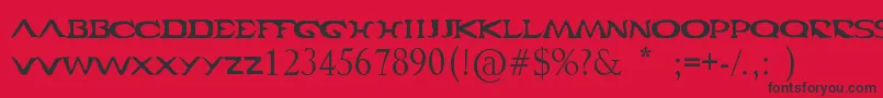 Czcionka Cabal – czarne czcionki na czerwonym tle