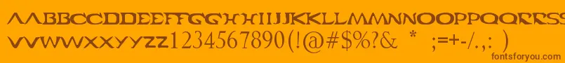 Cabal Font – Brown Fonts on Orange Background