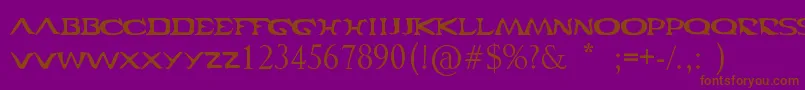 Cabal Font – Brown Fonts on Purple Background