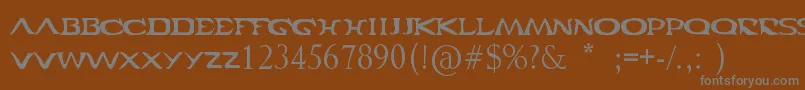 Weitere Informationen zur Cabal-Schriftart Cabal-Schriftart – Graue Schriften auf braunem Hintergrund
