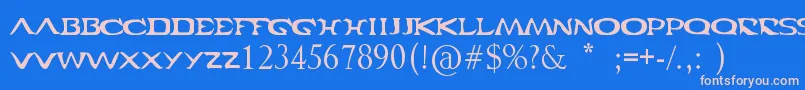 フォントCabal – ピンクの文字、青い背景