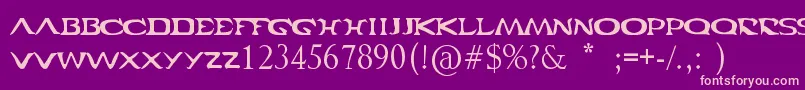 Cabal Font – Pink Fonts on Purple Background