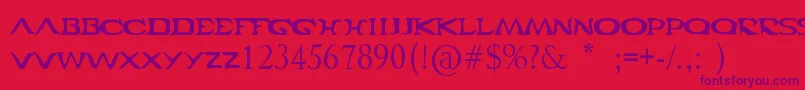 Cabal Font – Purple Fonts on Red Background