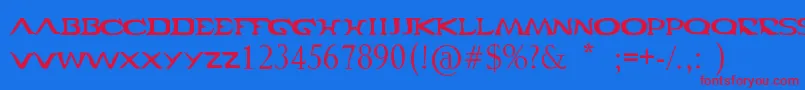 Czcionka Cabal – czerwone czcionki na niebieskim tle