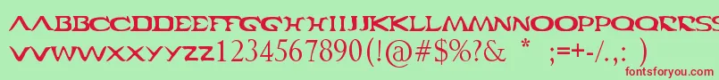 Cabal Font – Red Fonts on Green Background