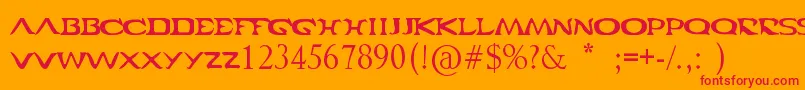Cabal Font – Red Fonts on Orange Background