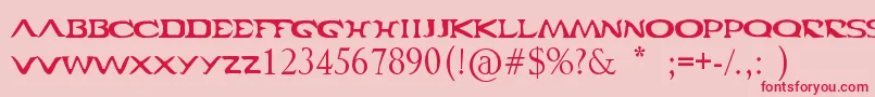 Cabal Font – Red Fonts on Pink Background