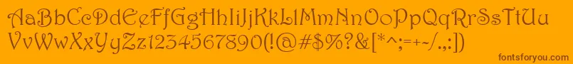 Harrington Font – Brown Fonts on Orange Background