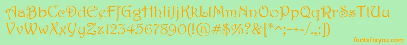 Harrington Font – Orange Fonts on Green Background