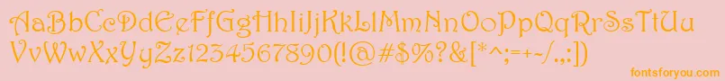 More about Harrington Font Harrington Font – Orange Fonts on Pink Background