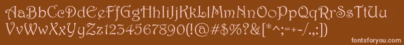 Harrington Font – Pink Fonts on Brown Background
