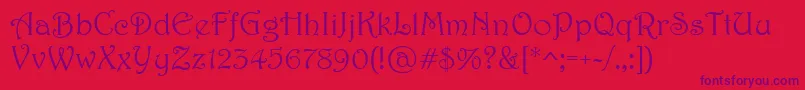 Harrington Font – Purple Fonts on Red Background