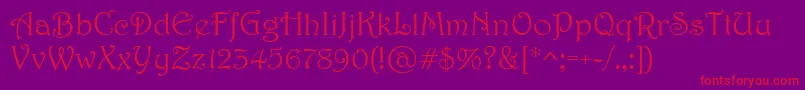 Harrington Font – Red Fonts on Purple Background