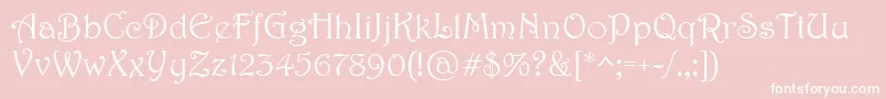 Harrington Font – White Fonts on Pink Background