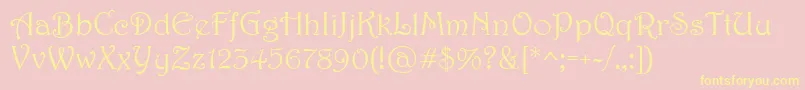 Harrington Font – Yellow Fonts on Pink Background