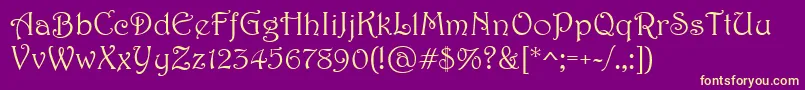Harrington Font – Yellow Fonts on Purple Background