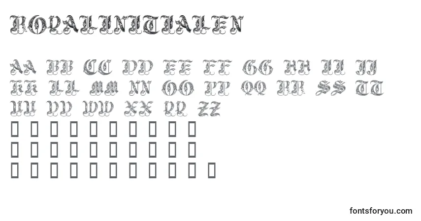 Шрифт Royalinitialen – алфавит, цифры, специальные символы