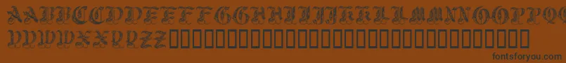 Шрифт Royalinitialen – чёрные шрифты на коричневом фоне