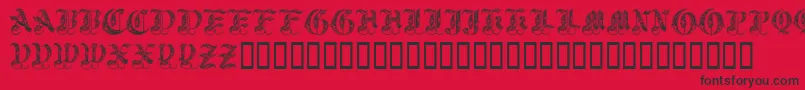 Royalinitialen Font – Black Fonts on Red Background