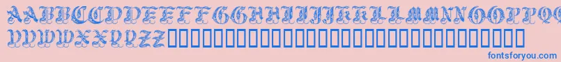 Royalinitialen Font – Blue Fonts on Pink Background