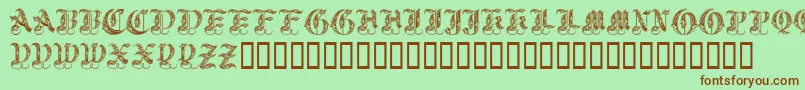 Royalinitialen Font – Brown Fonts on Green Background