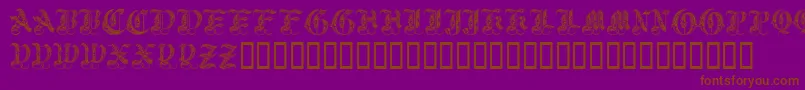 Royalinitialen-Schriftart – Braune Schriften auf violettem Hintergrund