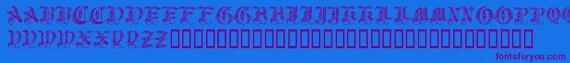 Royalinitialen Font – Purple Fonts on Blue Background